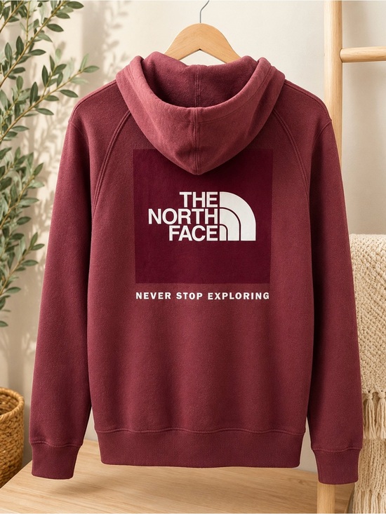 The North Face Other - The North Face Men's Maroon Crewneck Hoodie with White Logo